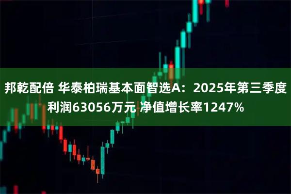 邦乾配倍 华泰柏瑞基本面智选A：2025年第三季度利润63056万元 净值增长率1247%