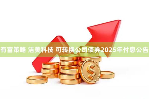 有富策略 洁美科技 可转换公司债券2025年付息公告
